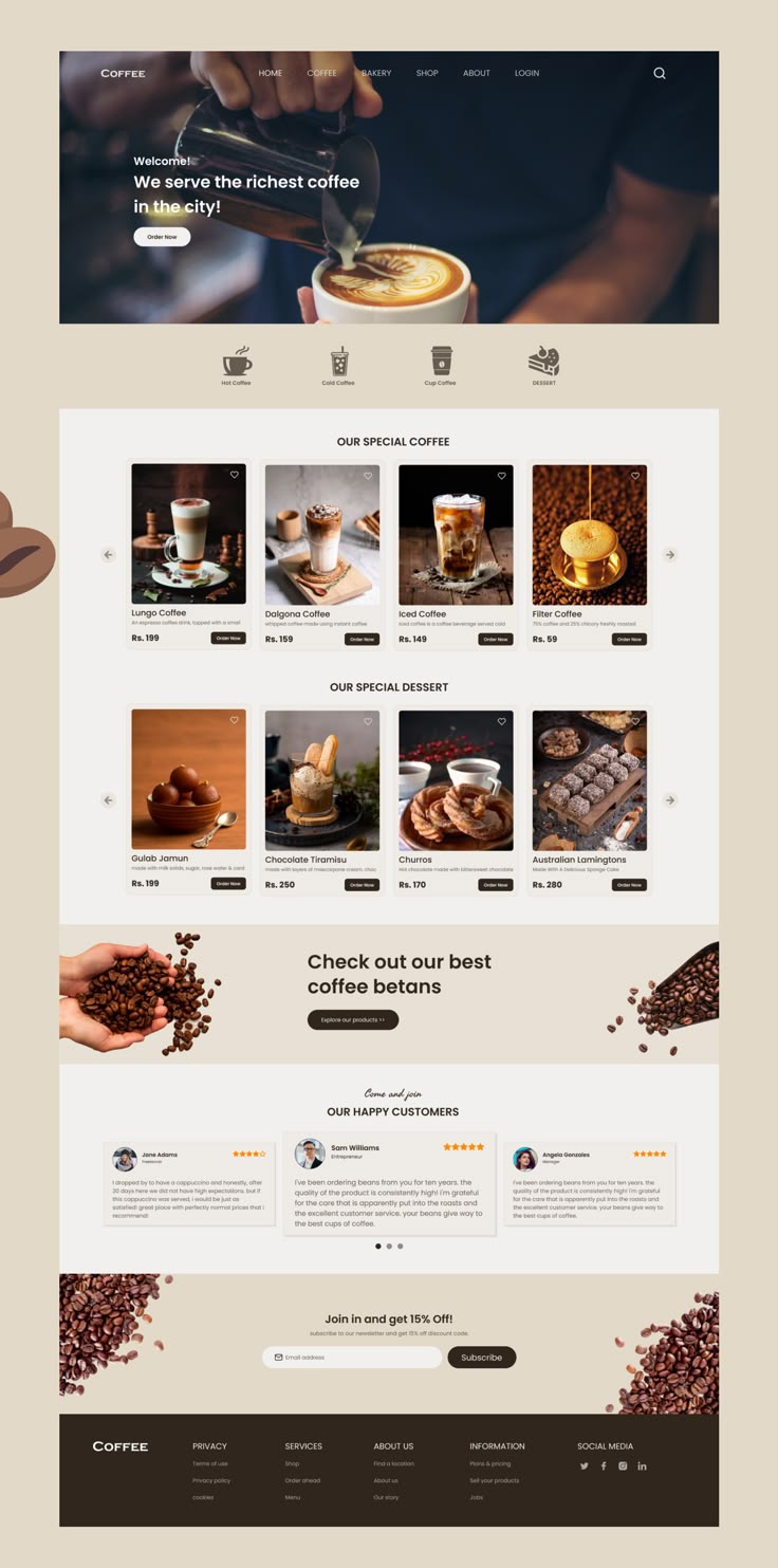 Coffee Shop Landing Page Design