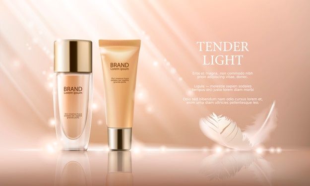 Free Vector _ Colorstay make-up in elegant packaging on a background of drop of foundation (1)