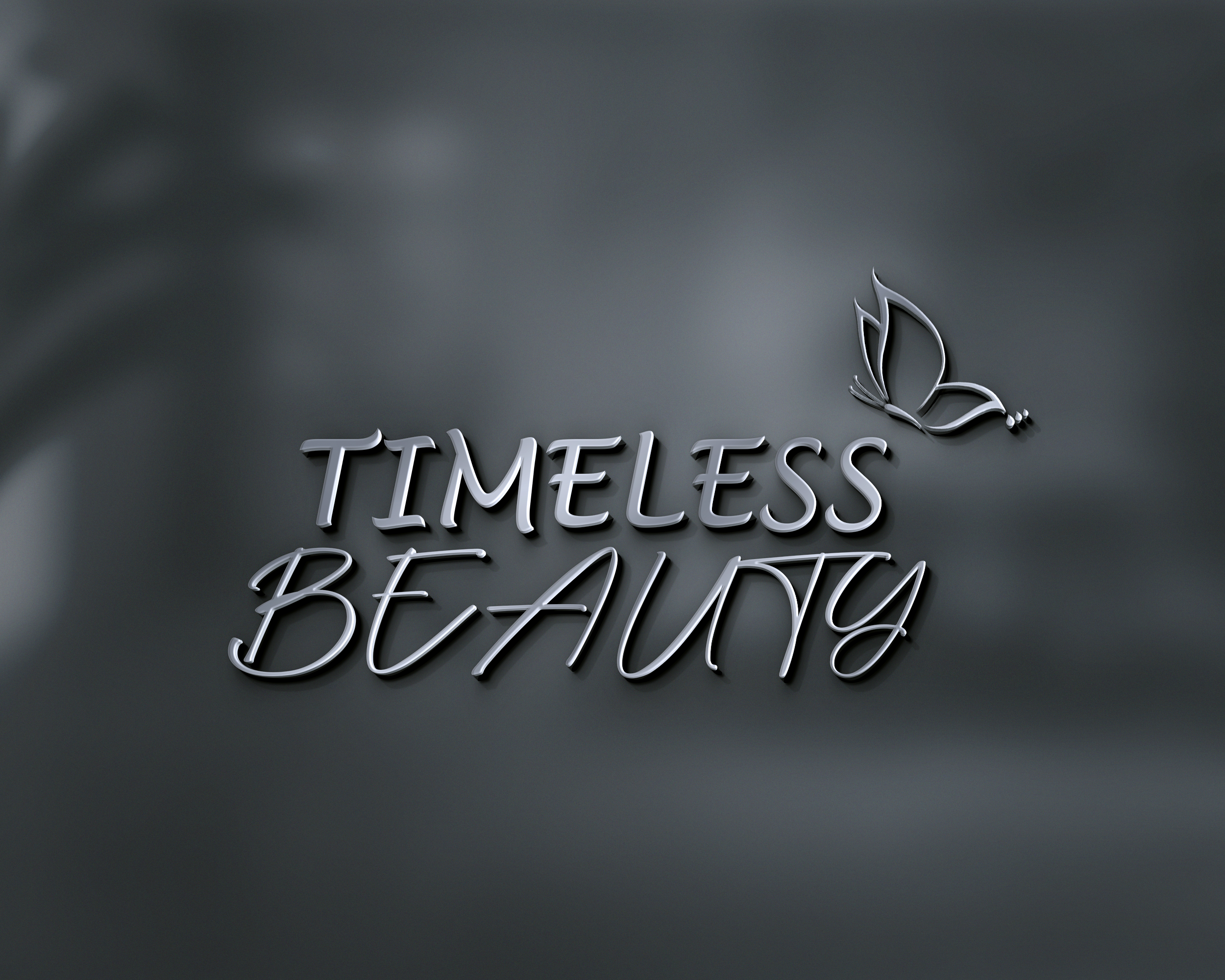Metal Finish 3D Logo Mockup On Dark Glass Wall